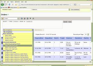 SQL templates for common commands